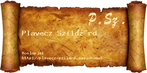 Plavecz Szilárd névjegykártya