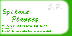 szilard plavecz business card